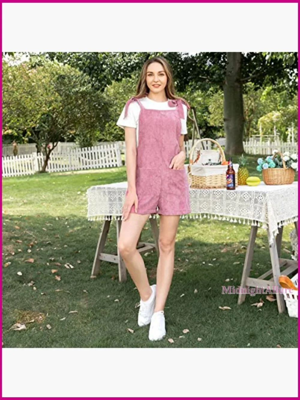 Matching Overall Jumpsuit Romper Summer Sleeveless Tie Shoulder Shorts Set
